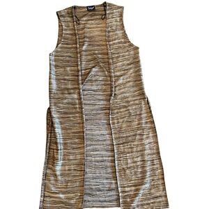 5/$25 Reclaimed Vintage Striped Sleeveless Open Front Vest Small to Large